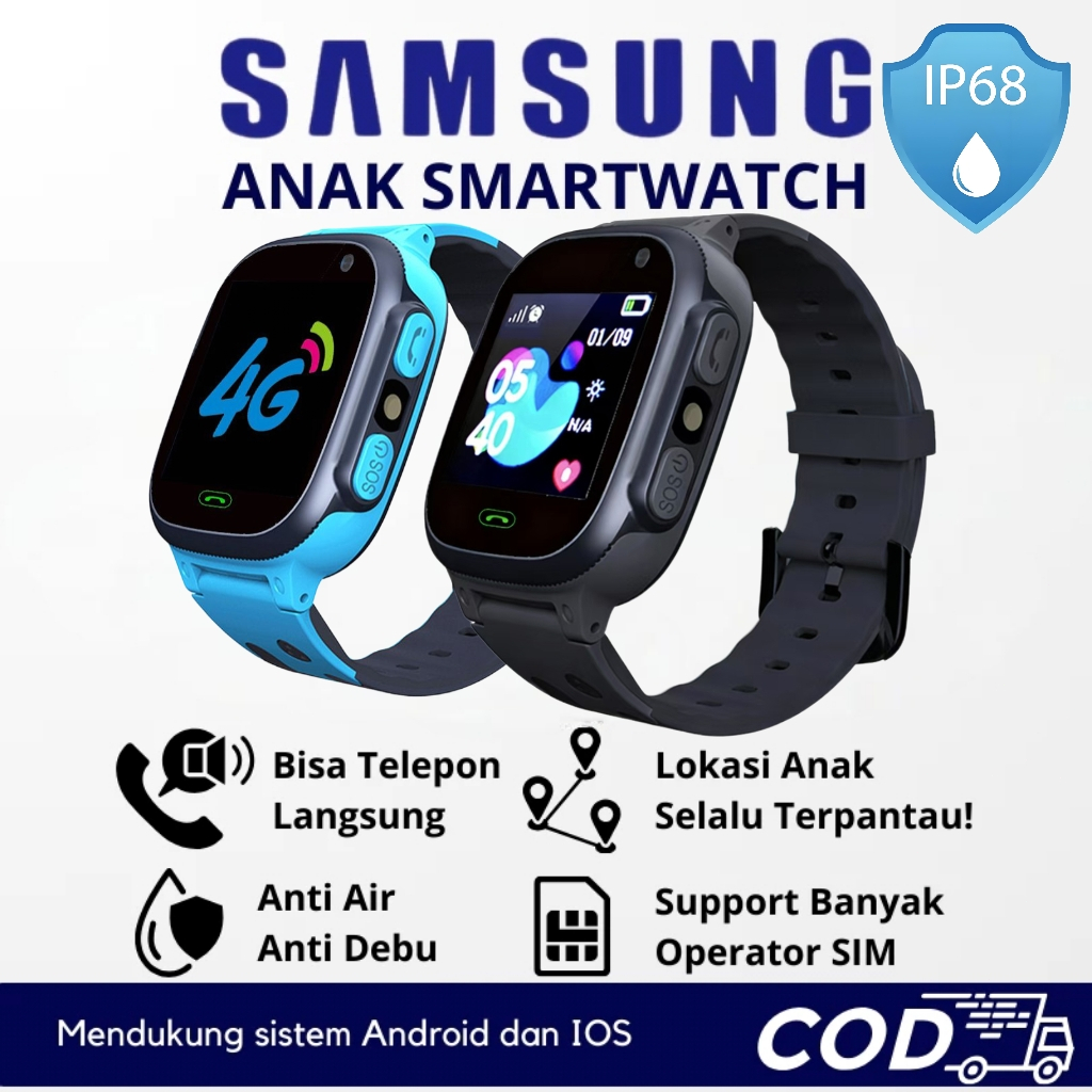 100%Original Samsung Smartwatch Anak Pintar Model Terbaru Multifungsi Bisa Telepon Suara Kamera GPS