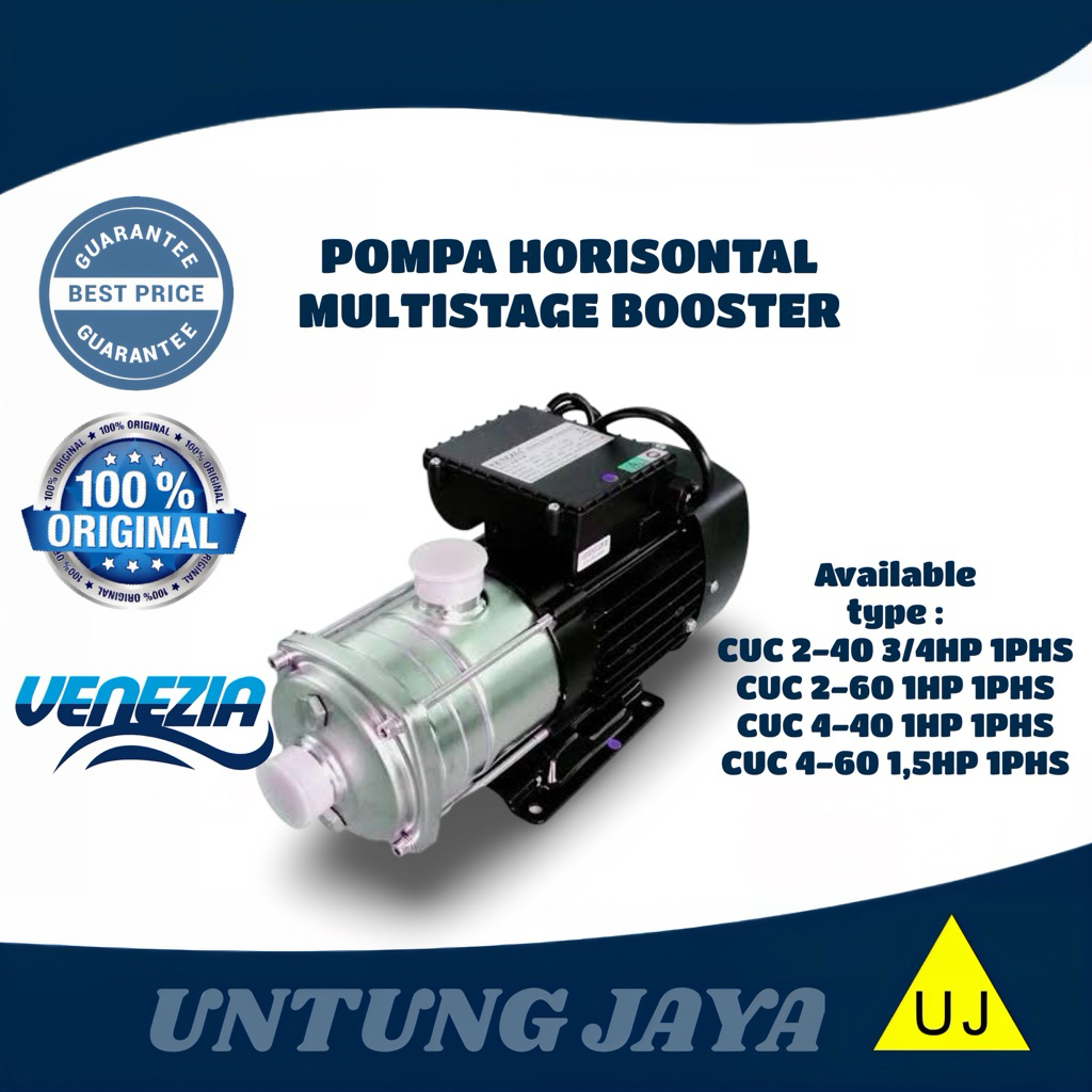 POMPA HORISONTAL MULTISTAGE BOOSTER PUMP VENEZIA CUC 2-40 3/4 HP 1 PHASE // POMPA DORONG VENEZIA CUC