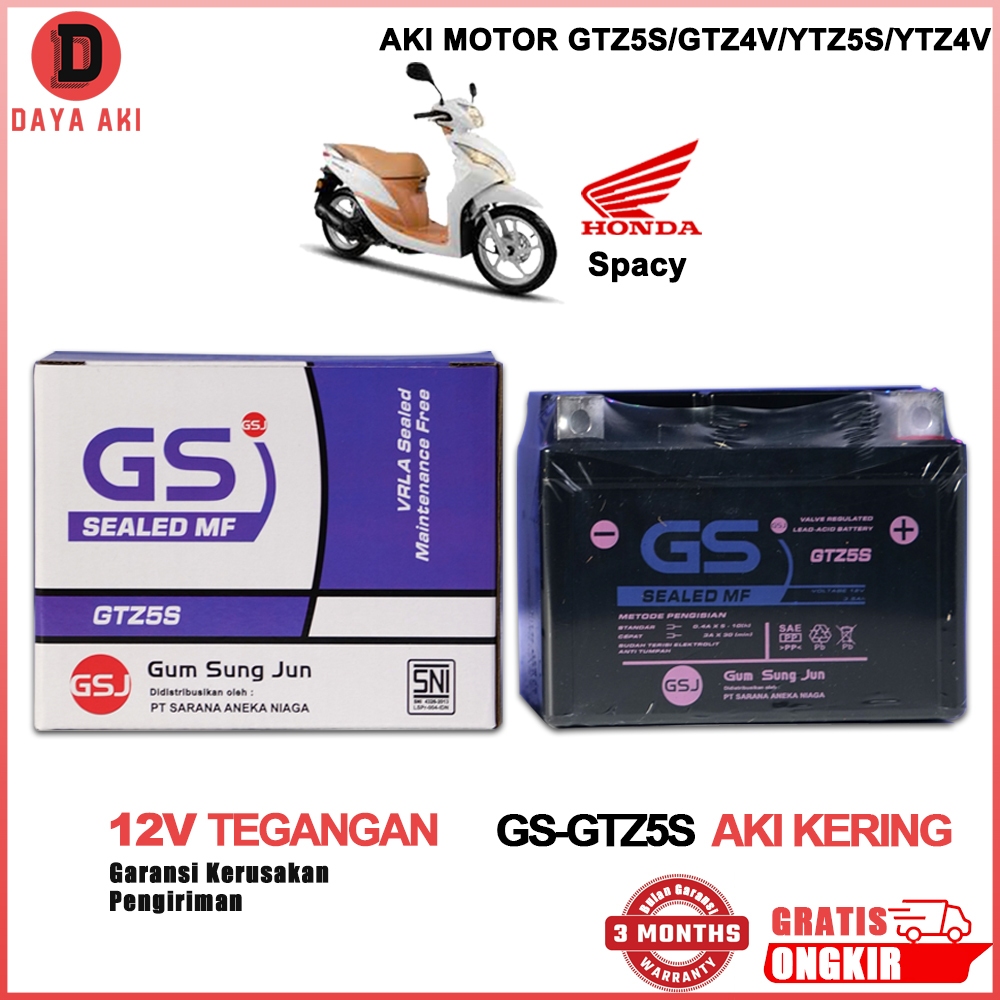 Aki Motor GTZ5S MF FS Aki Kering Honda Spacy