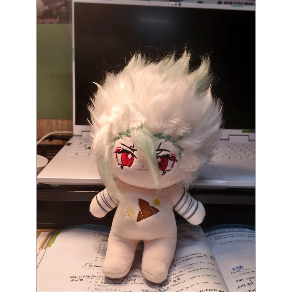 PREORDER Boneka katun karakter Senku Ishigami “Dr. Stone” original & premium, ukuran 20 cm, boneka p