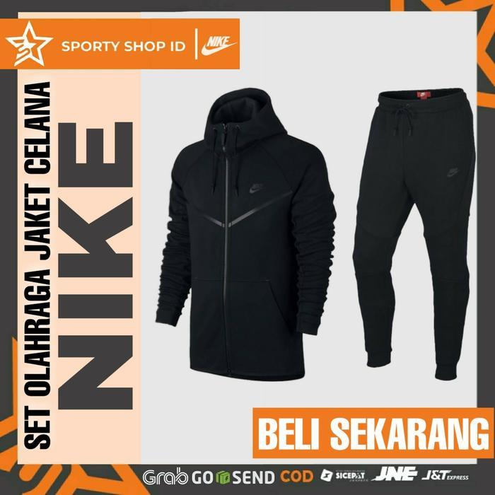 SETELAN CELANA JAKET TRAINING OLAHRAGA PRIA RUNNING JOGGING LARI NIKE