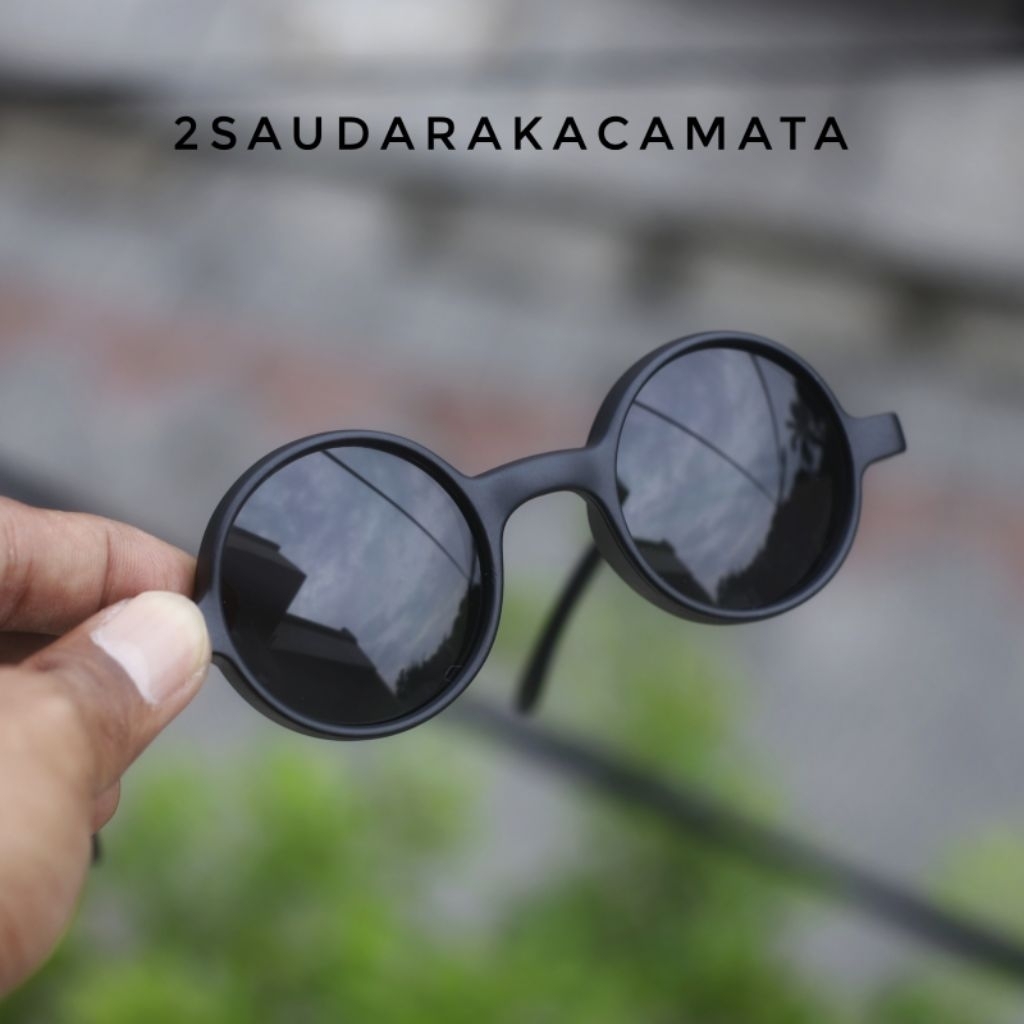 Kacamata Bulat Hitam / Kacamata Hitam Bulat Unisex Bl001