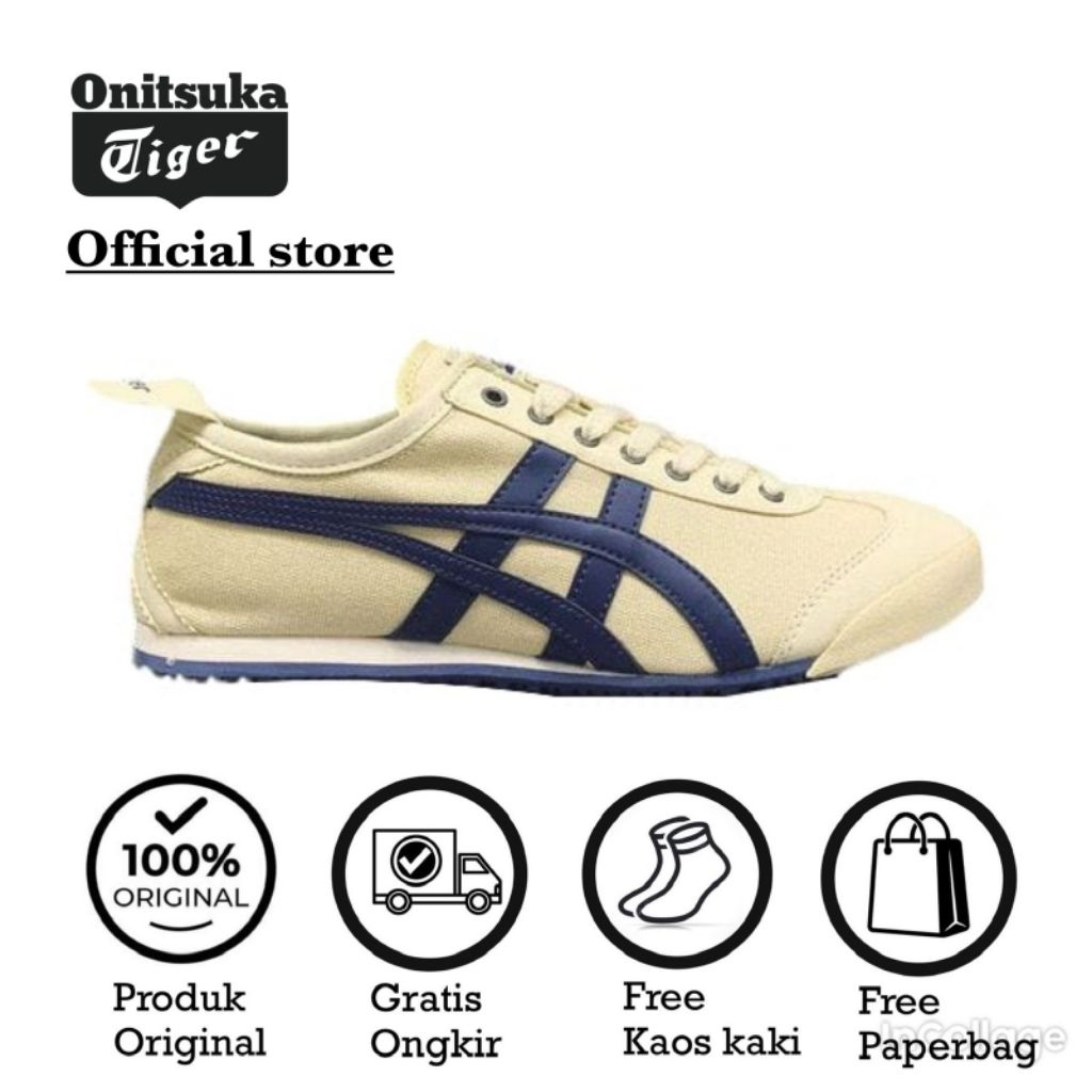 sepatu pria/wainta onitsuka tger ORIGINAL indo taki kanvas cream navy//free paperbag