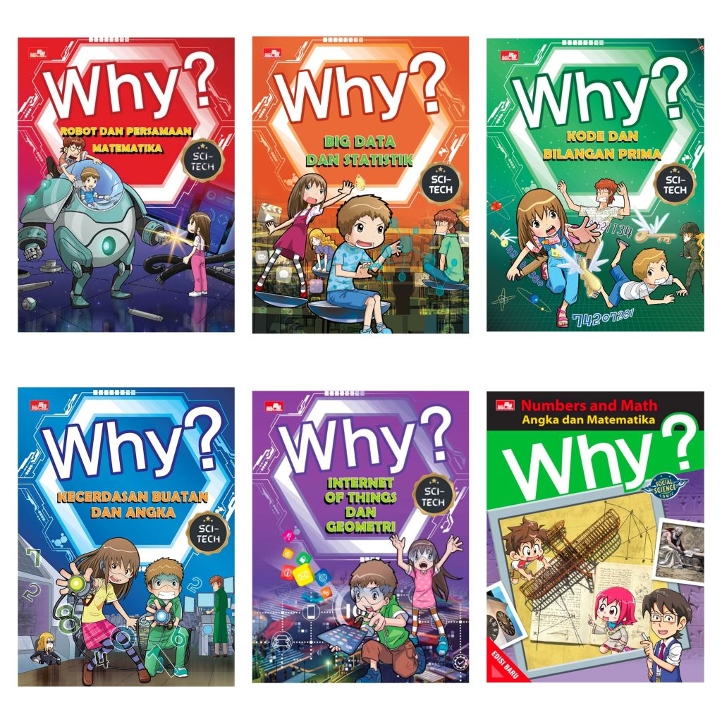 Buku Komik Pendidikan Educomics Seri Why? Sci-Tech: Robot dan Persamaan Matematika Big Data dan Stat