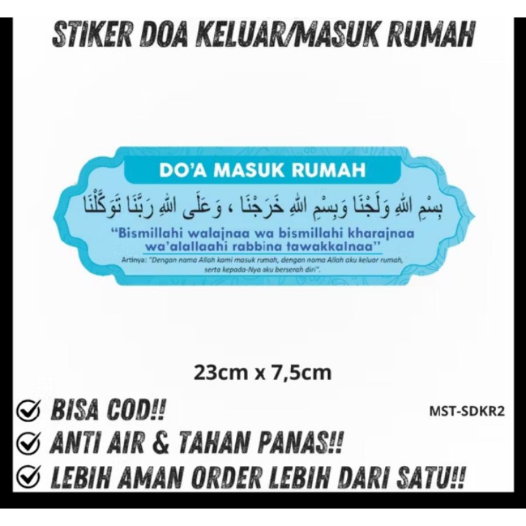 stiker sticker doa masuk rumah