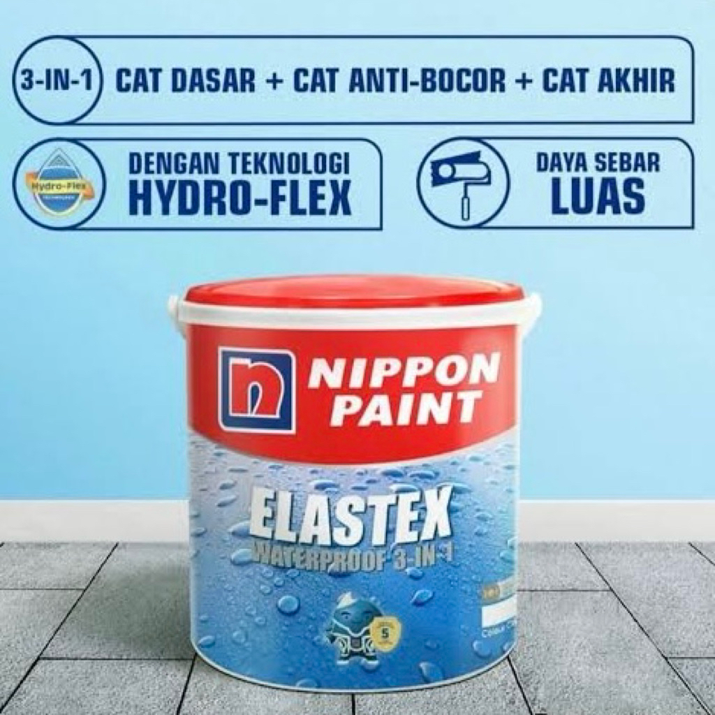Cat ELASTEX waterproof 3 in 1 , Cat tembok exterior , interior , cat pelapis anti bocor