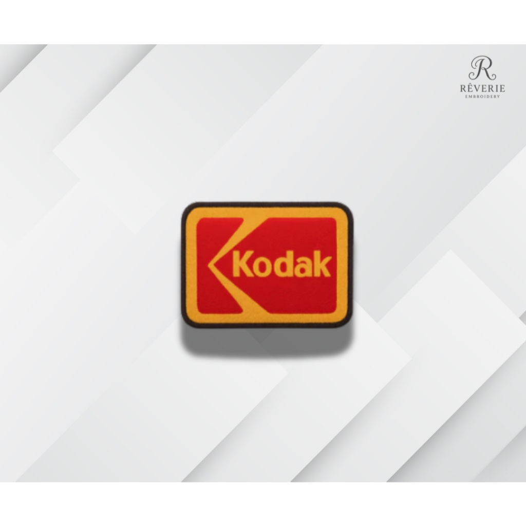 Iron Patch Bordir Logo Kodak Setrika Tempel Jahit untuk Tas Jaket Baju