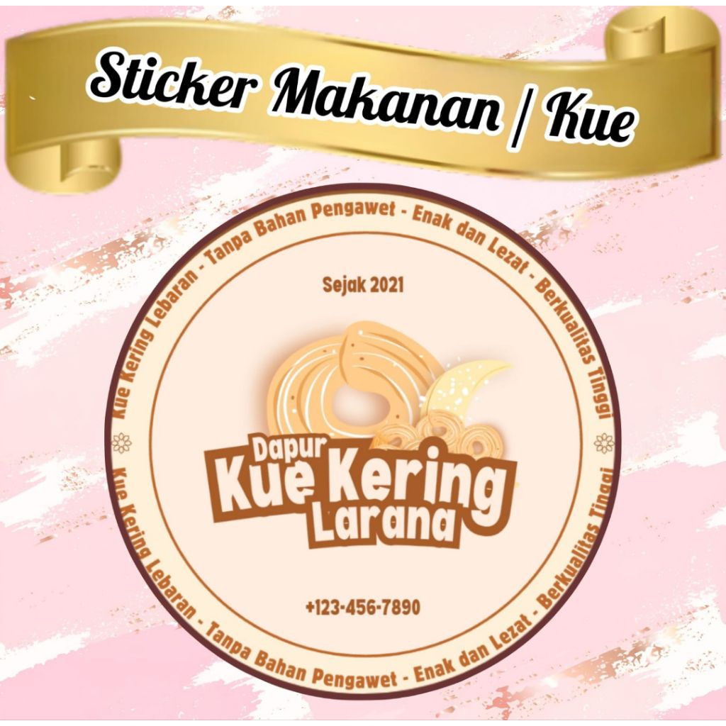 STIKER BULAT KUE KERING LEBARAN