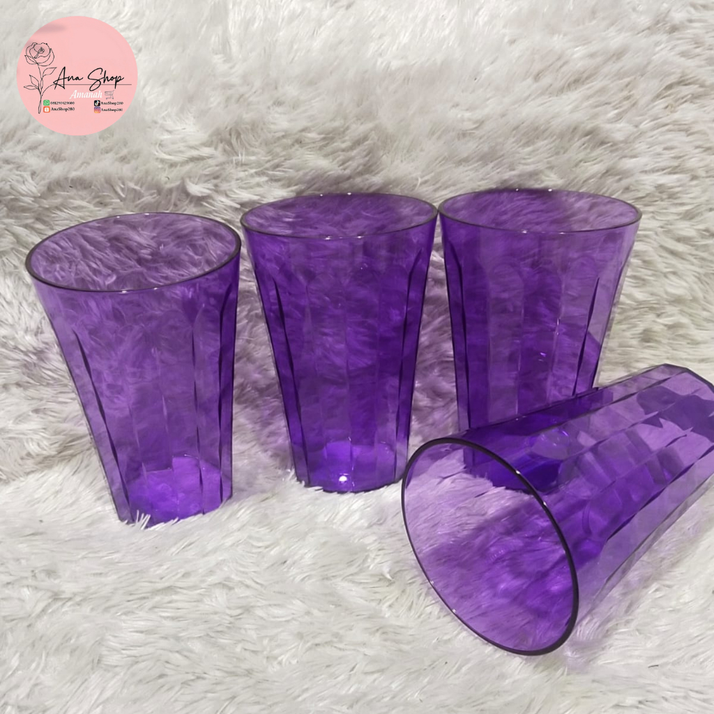 Tupperware Prism Glass  Crystal 475ml 1set isi 4pcs - Gelas Minum