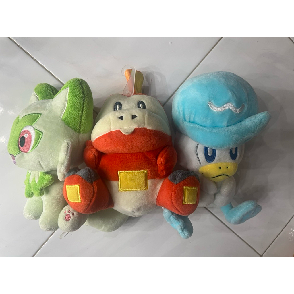 Boneka Pokemon Plush Sprigatito Fuecoco Quaxly Paldea Pocket Monster San Ei