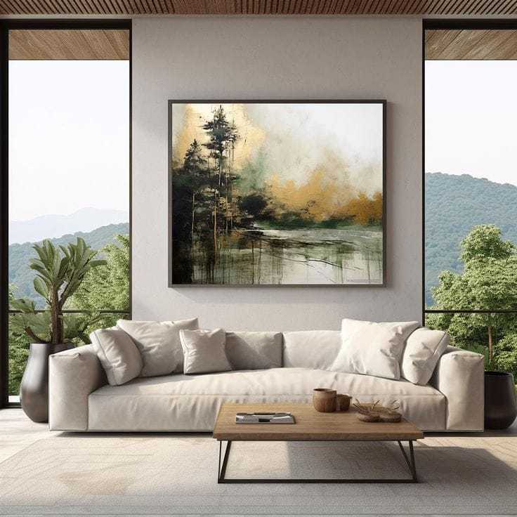 Djay Art Hiasan Dinding Jumbo Kanvas Lukis Suasana Senja Misterius | Dekorasi Ruang Tamu Mewah Dark 