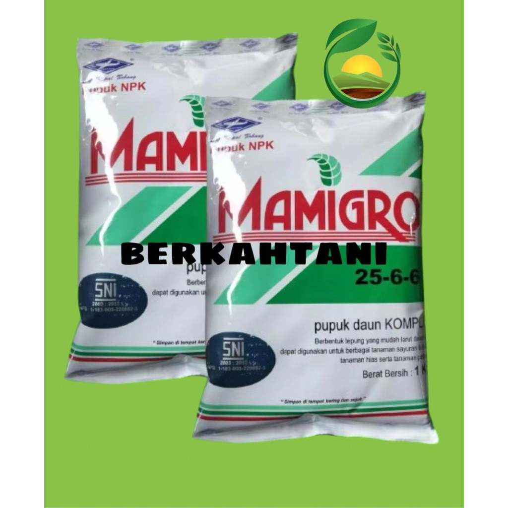 Pupuk NPK MAMIGRO Hijau 25+6+6 1KG Super N Pupuk Daun Tanaman