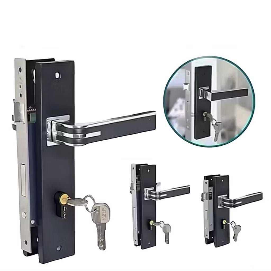 Handle Set Kunci Pintu Rumah Ukuran (BESAR 25CM) Dan (TANGGUNG 20CM) Gagang Pintu Set Kunci / Handle