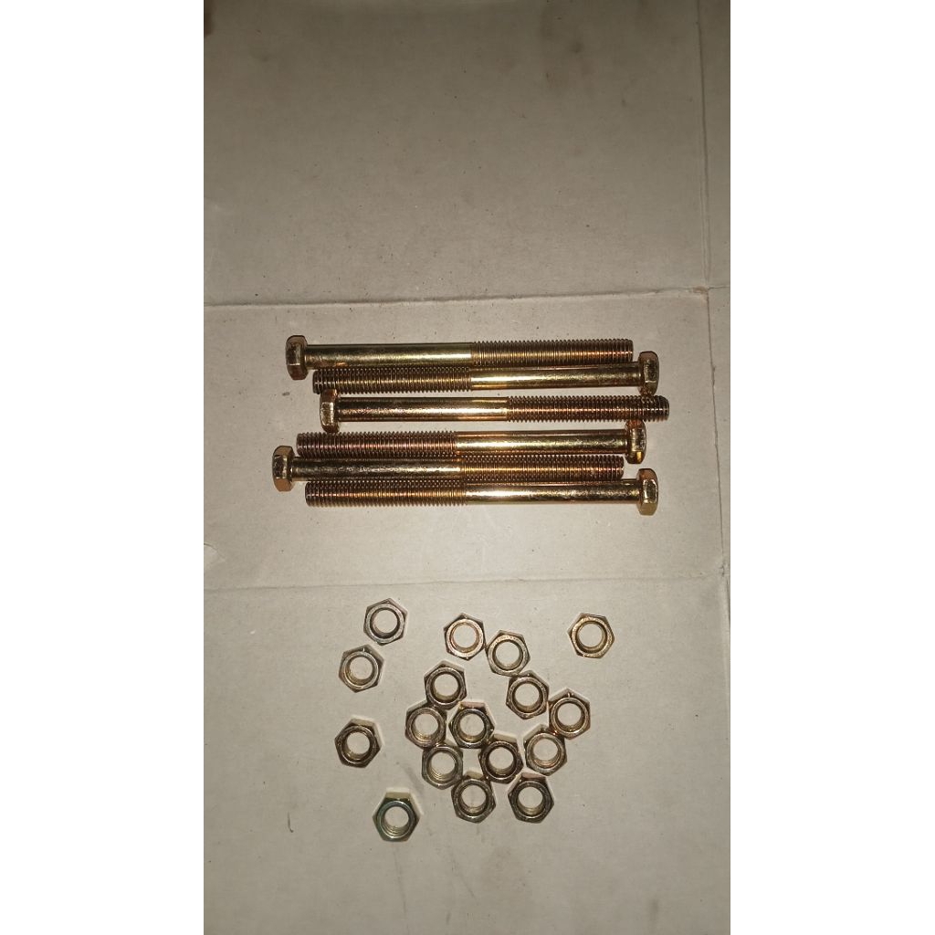 baut mur 8x100 kunci 12 panjang 10cm isi 15pcs