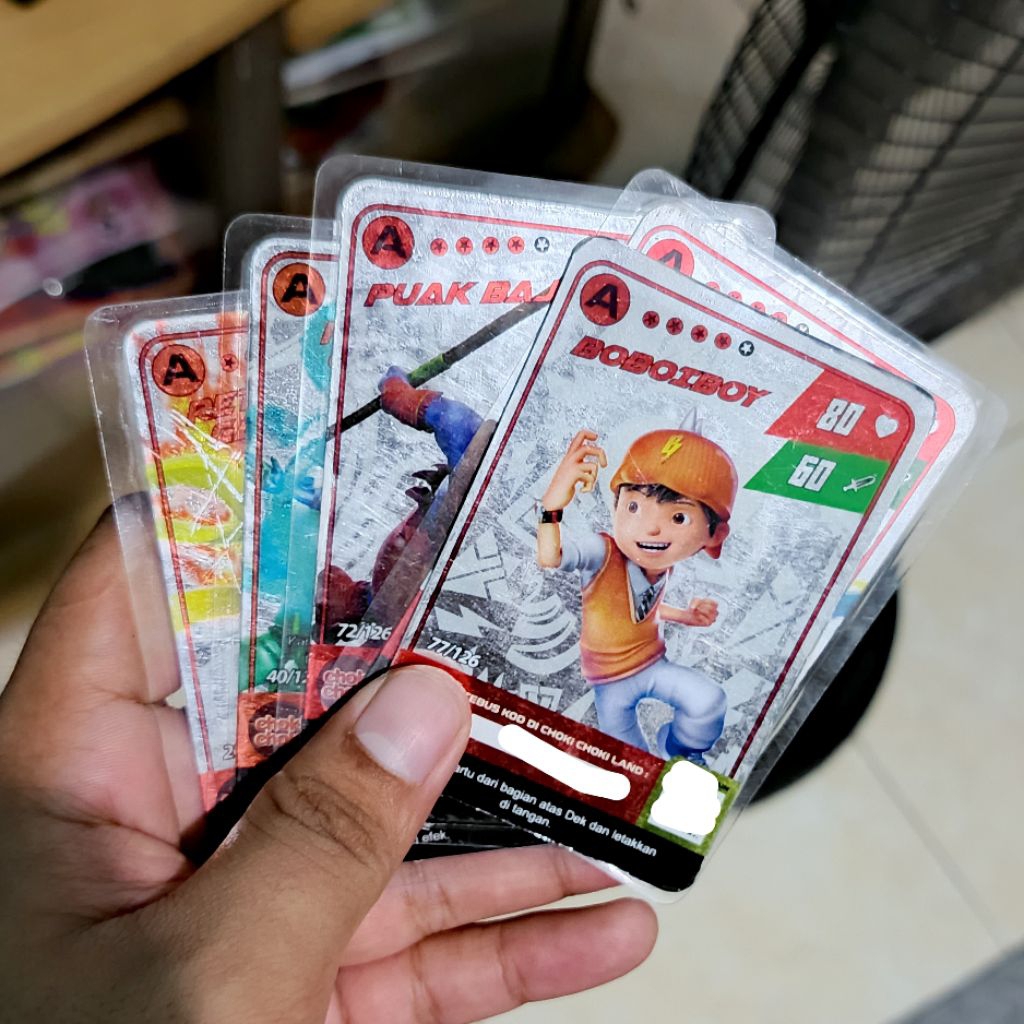 Card/Kartu Karakter BoBoiBoy A B C