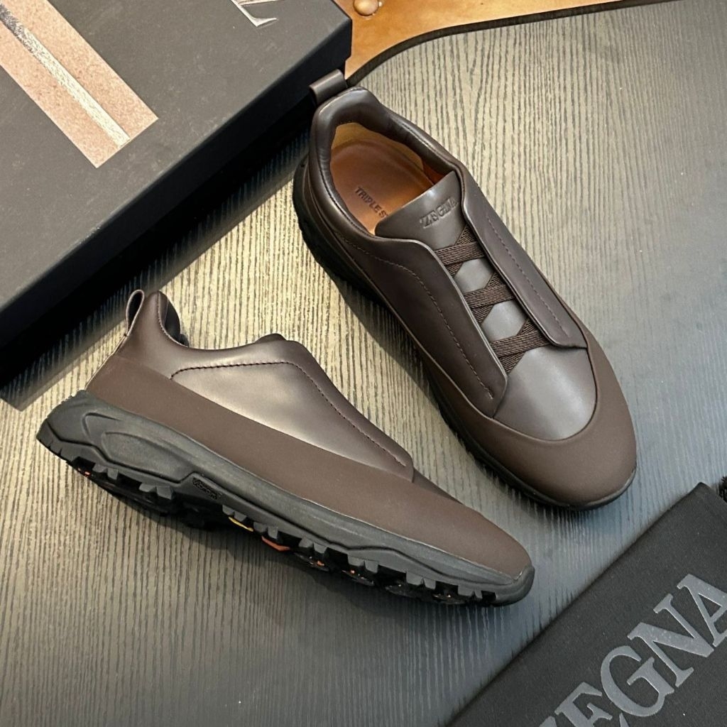 SEPATU CASSUAL ZEGNA PRIA. 2 WARNA (COKLAT DAN HITAM)