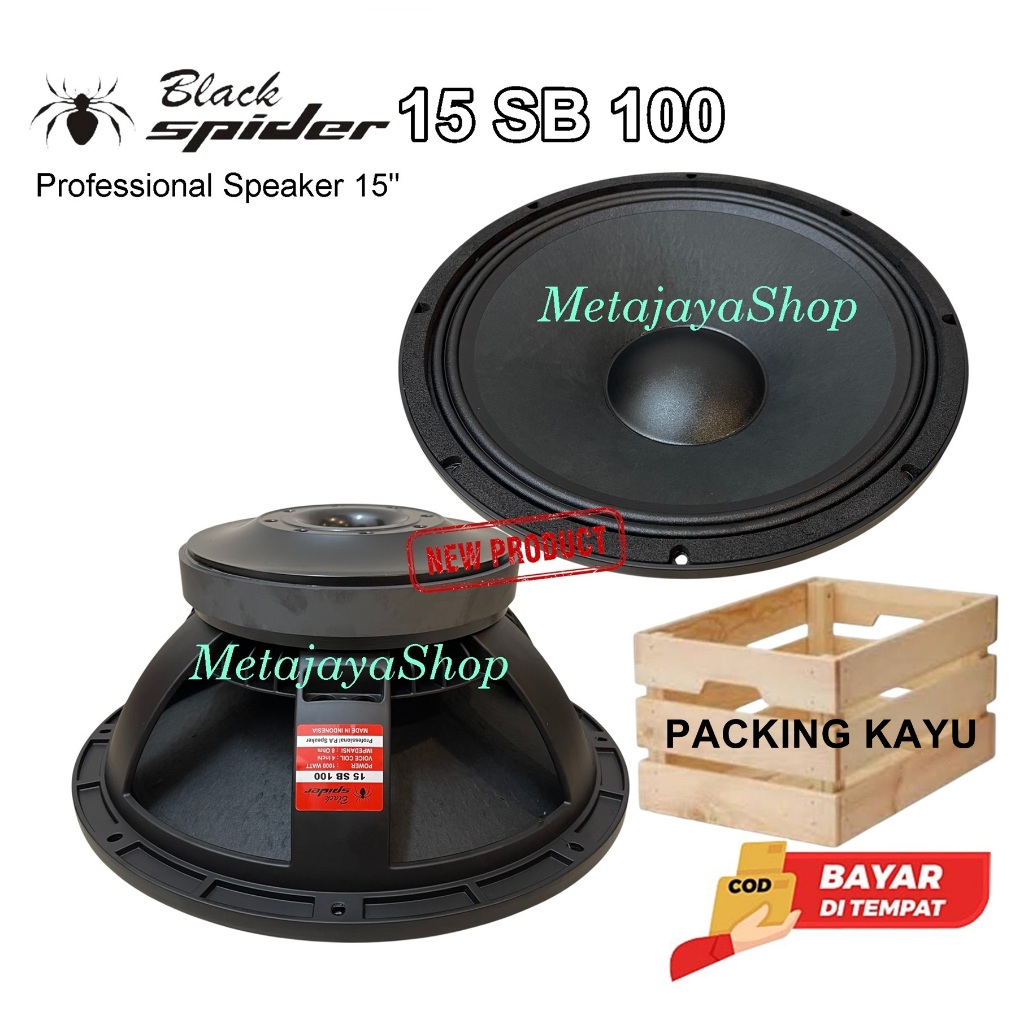 Komponen Speaker Black Spider 15SB100 Speaker Component 15 Inch BlackSpider 15 SB 100