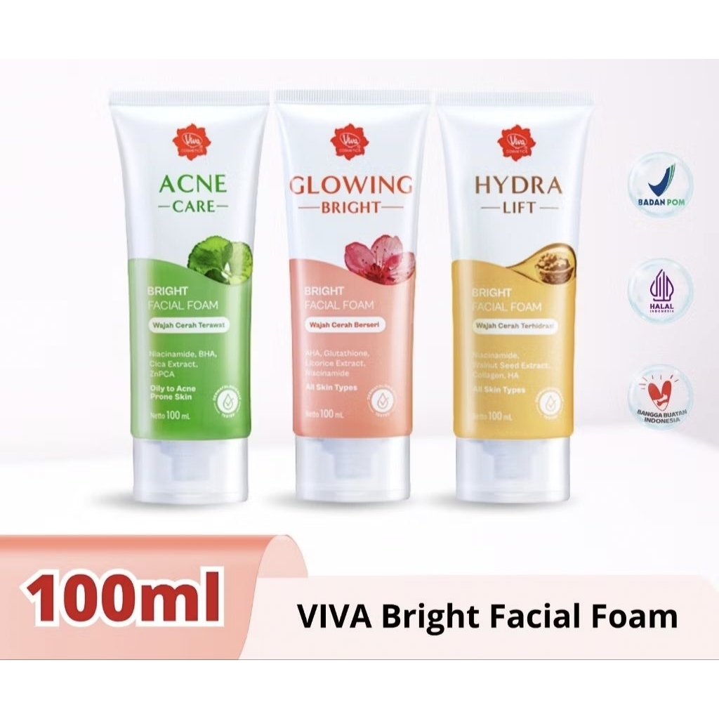 Viva Bright Facial Foam  Sabun Muka 100ml