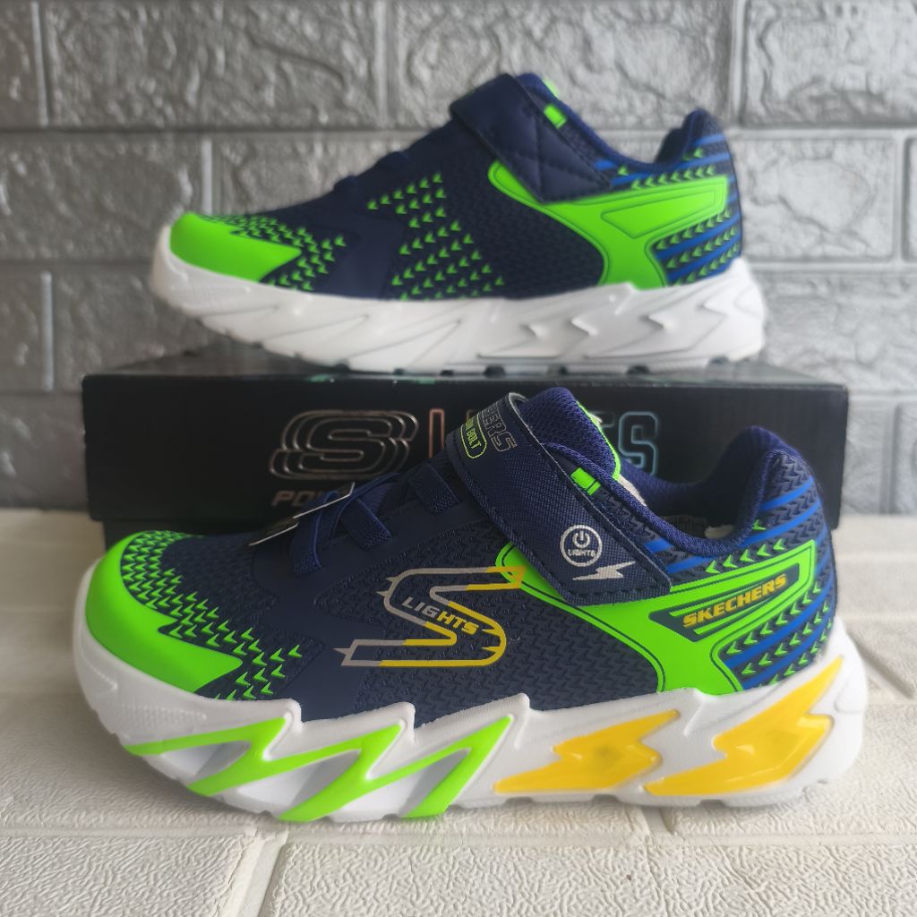 Sepatu Anak Skechers Lights Flex Glow Bolt Cowok Sale / ukuran 33