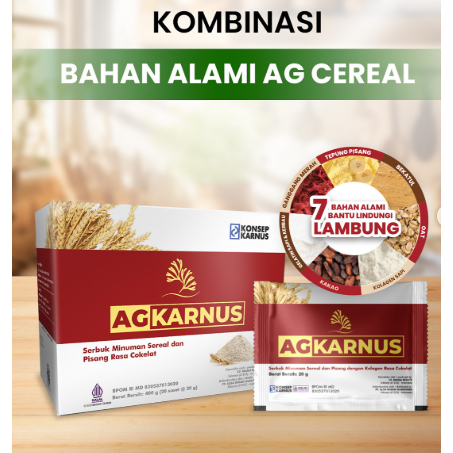 Alga Gold Cereal Original AG Karnus 1 Box 20 Saset Herbal Lambung