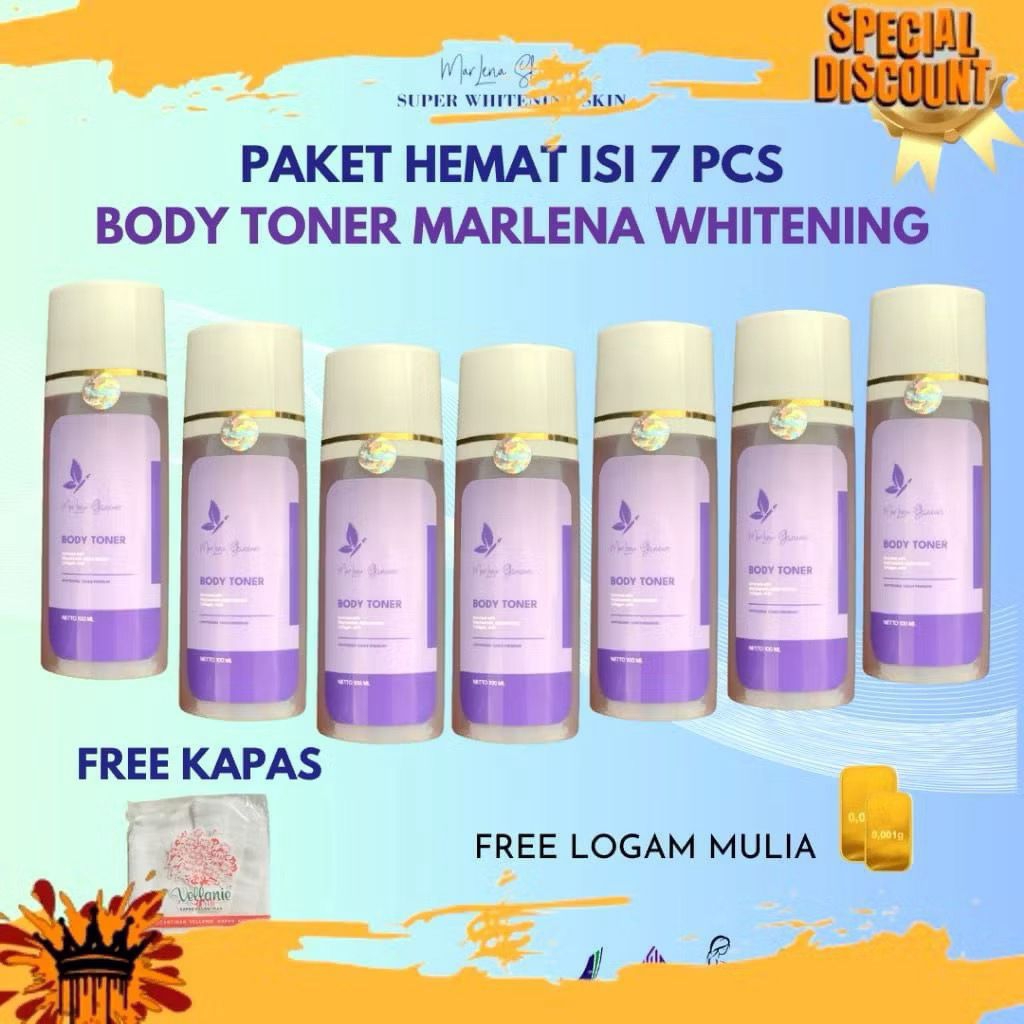 7 PCS) TONER MARLENA KELUPAS BADAN BPOM Mengangkat Sel Kulit Mati
