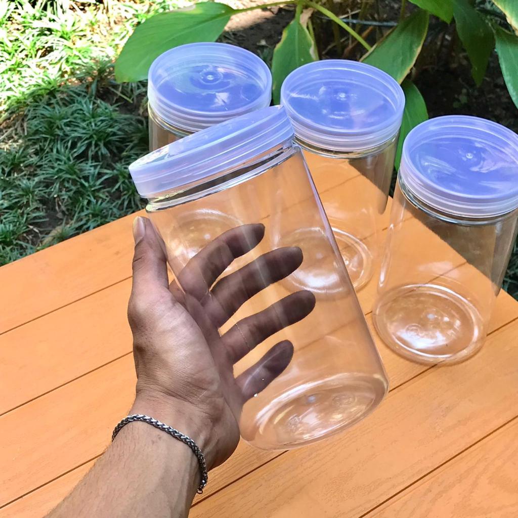 Toples Plastik Bulat Cylinder Transparan Besar 1000ml | Toples Tabung Bening