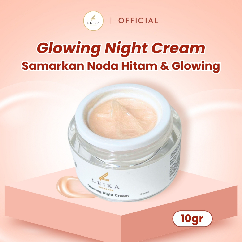 Leika Skincare Glowing Night Cream BPOM & Halal MUI