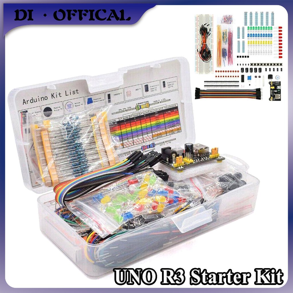 Kit Komponen Elektronik untuk Pemula - Paket Lengkap Belajar Arduino UNO R3, 65+ Jenis Parts (Sensor