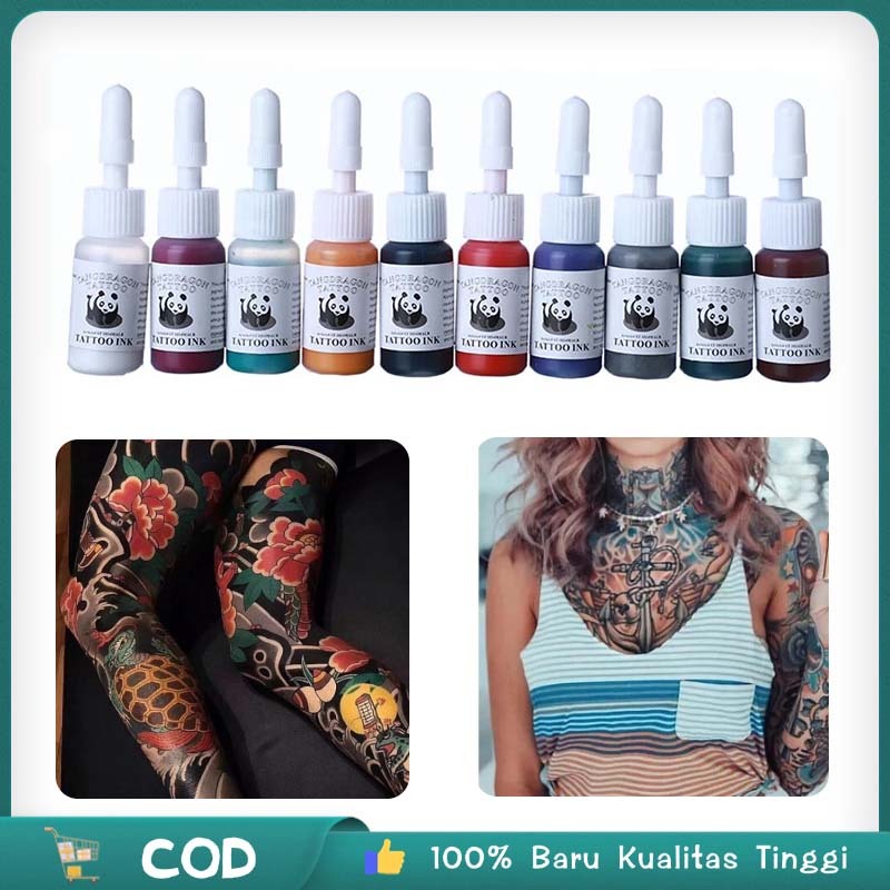 Tinta Tato Warna Original 100% 10 Warna Tinta Tattoo Original 1 Set  Ink Tatto Tinta Tato Putih