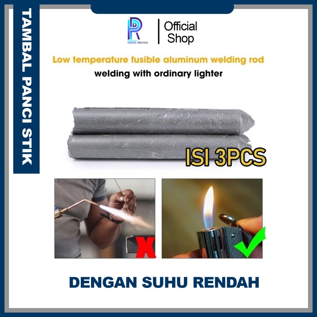 LAS PATRI ALUMINIUM , TAMBAL PANCI , TAMBAL TIMAH BAKAR STIK SUHU RENDAH , ISI 3PCS
