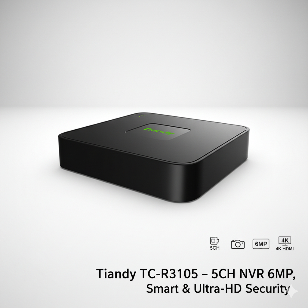 Tiandy 5CH NVR 6MP – Smart CCTV IP, Monitoring Mobile