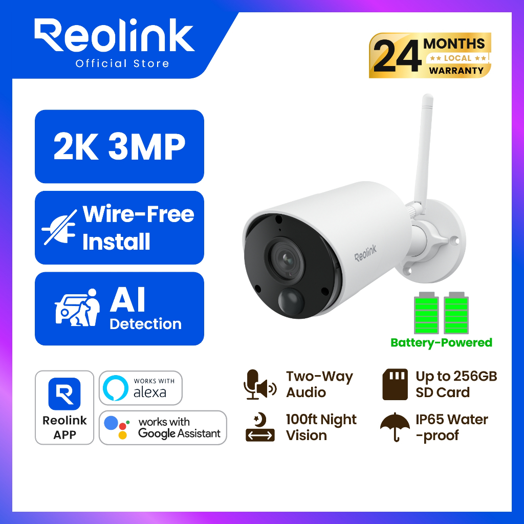 Reolink Argus Eco Wirefree Rechargeable Battery Outdoor CCTV Full HD