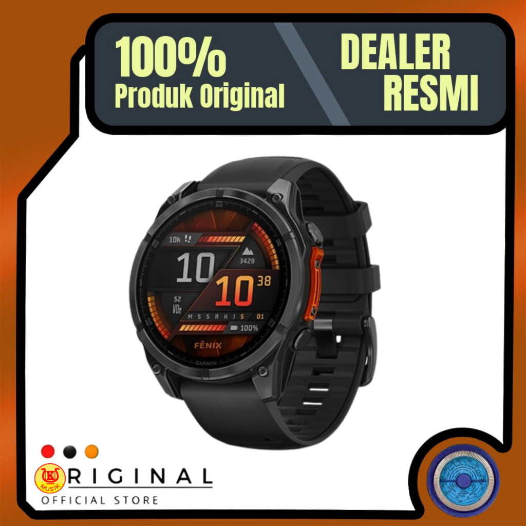 Garmin Fenix 8-Amoled / Jam Tangan Pria Multitrail / Smartwatch Olahraga Pria Slate Gray