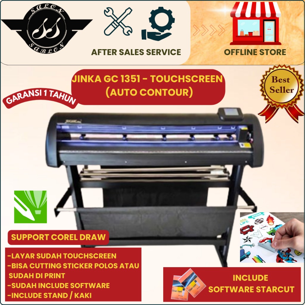 Mesin Cutting Sticker Jinka GC 1351 /  Jinka GC 1351 Camera ( Auto Contour Cut  )