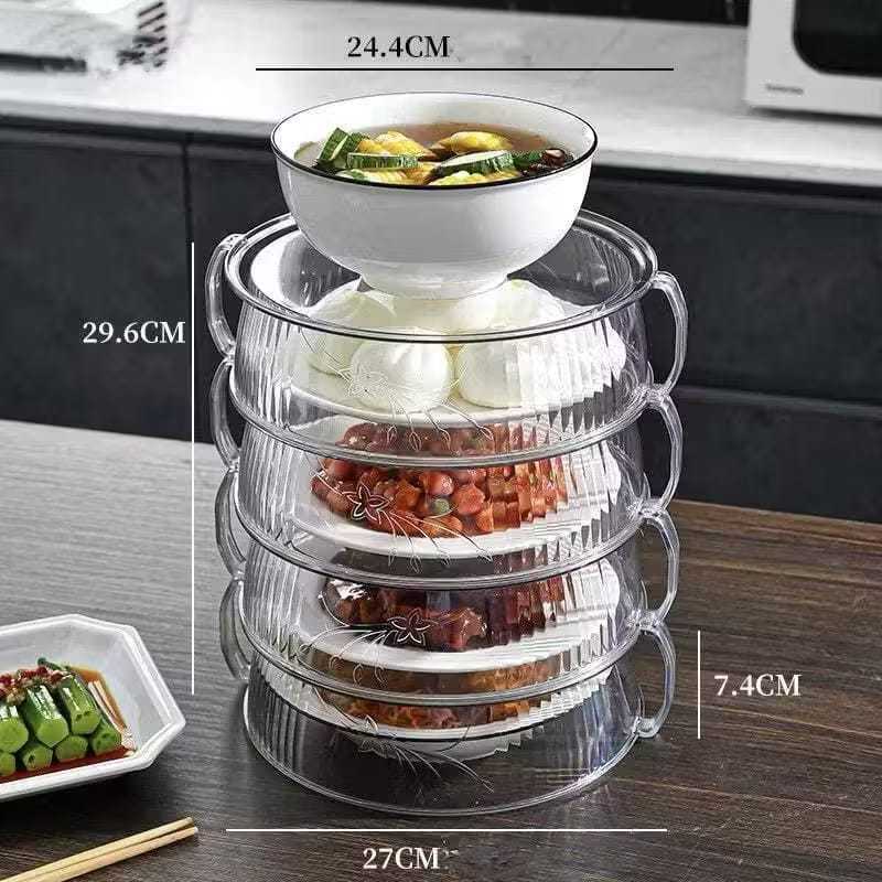 [READY] Tudung saji kekinian / tutup makanan buah dan sayur transparan 1 tingkat 3 tingkat 4 tingkat