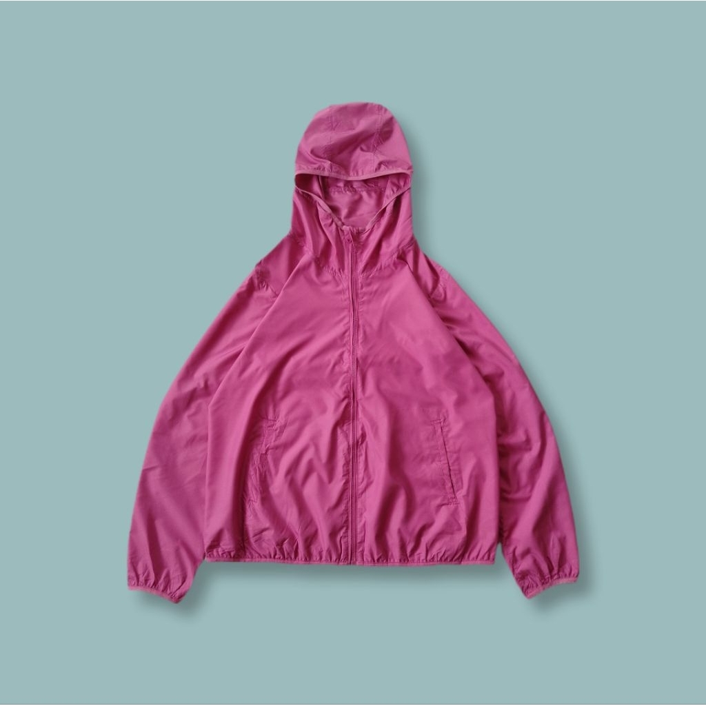 Uniquesport - Jaket Olahraga Running Uniqlo Parasut Lightweight Pink Second L