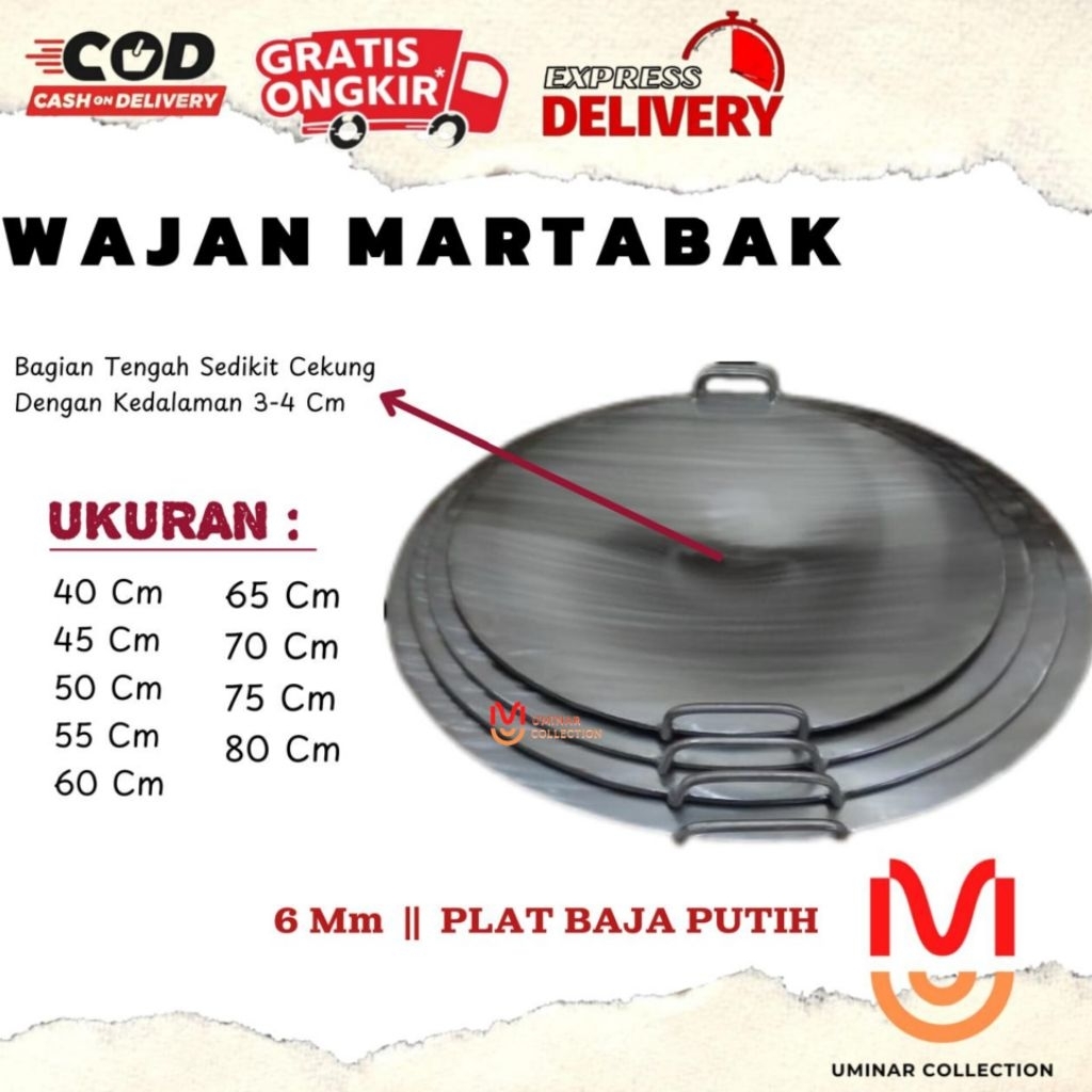 Wajan Martabak Telur | Wajan Martabak | Wajan Cekung | Wajan List Pinggiran Baja Putih