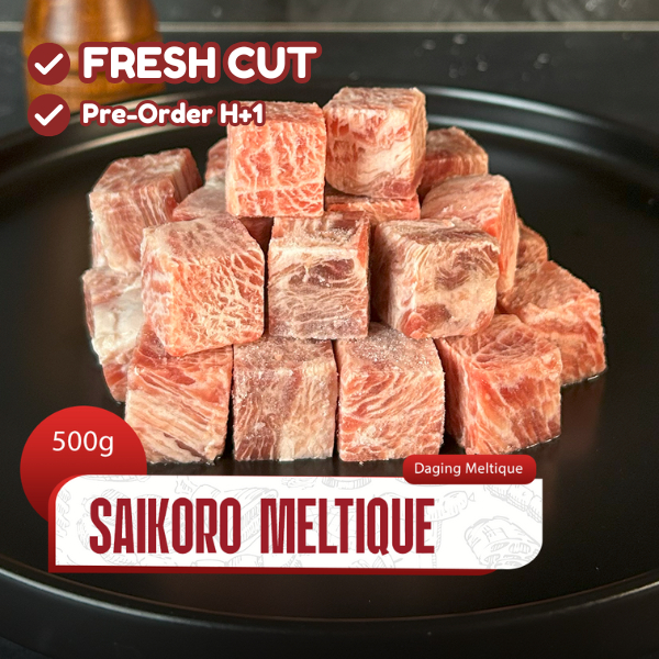 Daging Sapi Premium Saikoro Meltique Frozen Food Halal 500gr AUS - Daily Beef Jakarta Utara