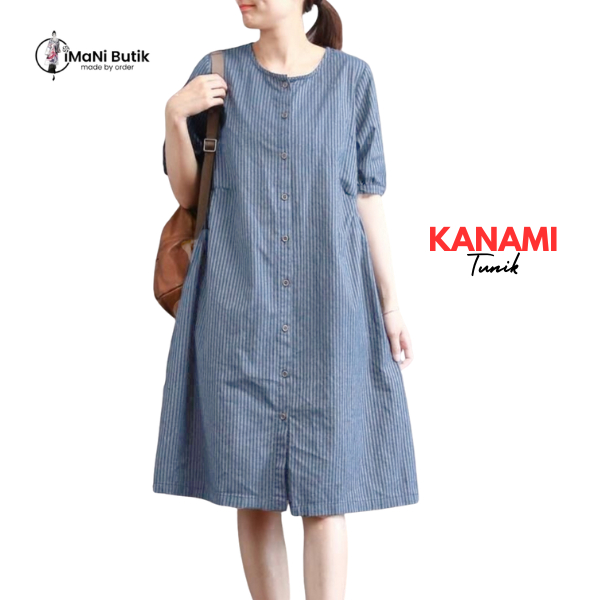 Imani Butik | Fashion Muslim Tunik Kanami Model Salur