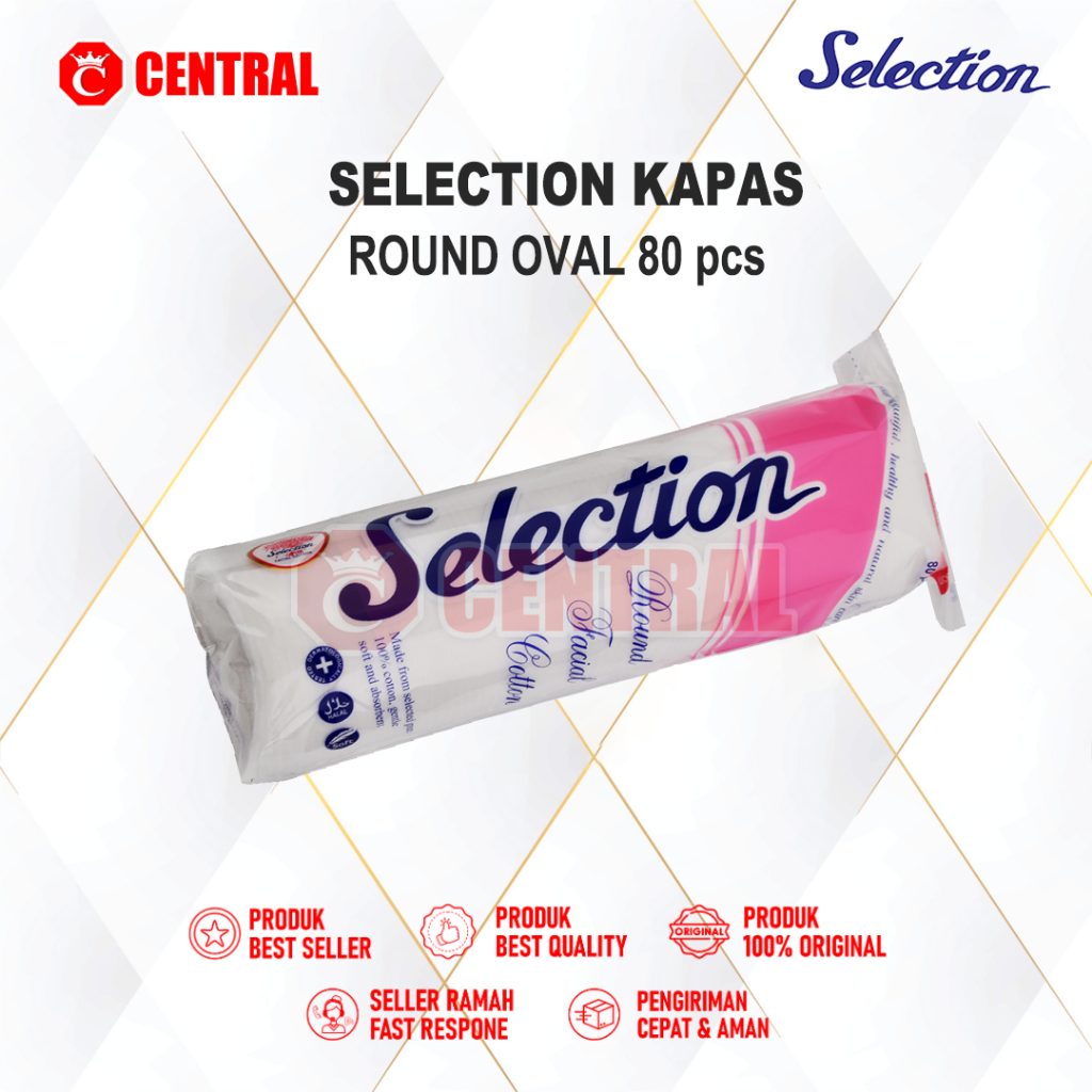 SELECTION KAPAS ROUND OVAL KAPAS WAJAH BULAT ISI 80pcs