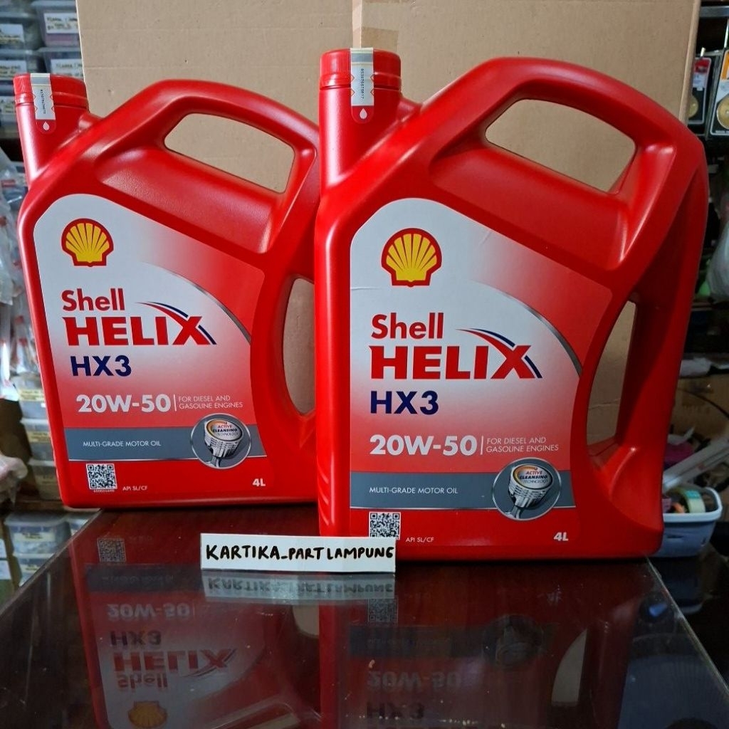 Oli Shell Helix HX3 20W-50 Untuk Mesin Diesel dan Bensin Kemasan 4 Liter