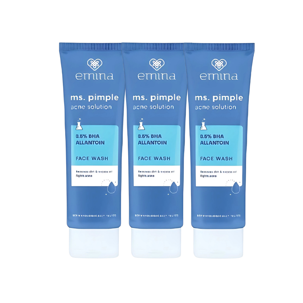 EMINA MS. PIMPLE ACNE SOLUTION FACE WASH 50 ML - Sabun cuci muka untuk kulit wajah berjerawat dengan