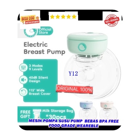 Y13 MESIN POMPA SUSU PUMP BEBAS BPA FREE FOOD GRADE WEARABLE Kantong Asi ORI 100% host machine milk 