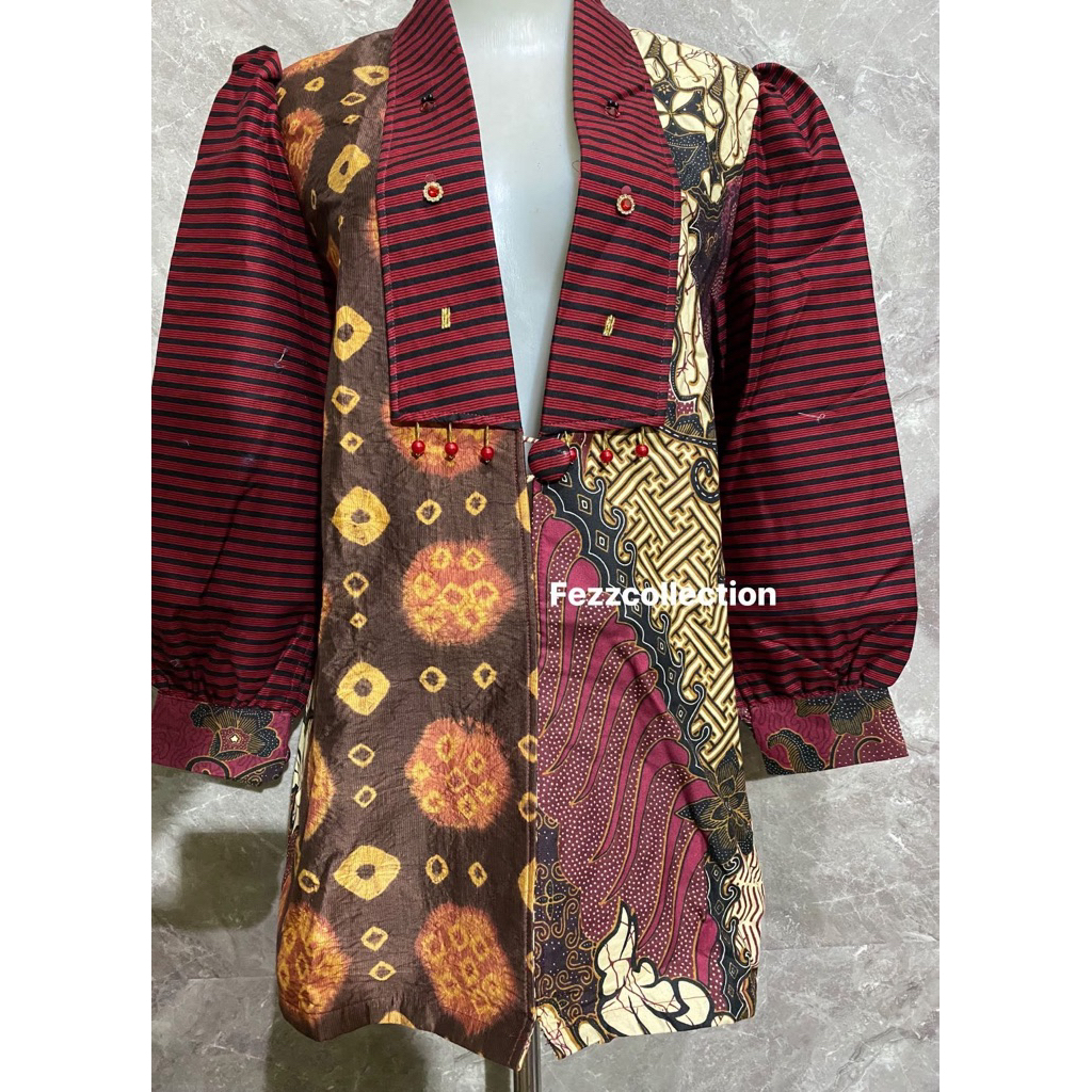 blazer jumputan batik lurik sale