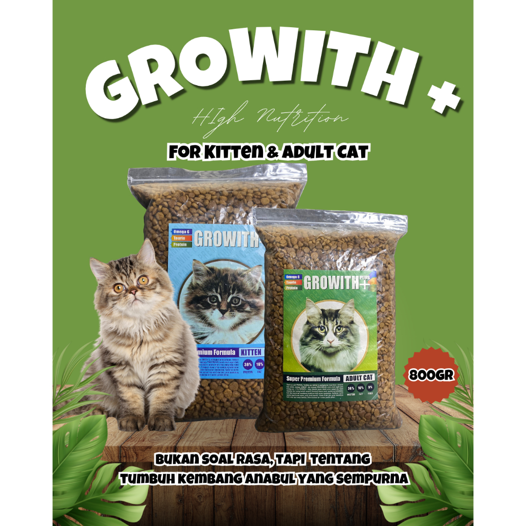 MAKANAN PENGGEMUK KUCING - NUTRISI PENGGEMUK ANAK KUCING - GROWTH PLUS