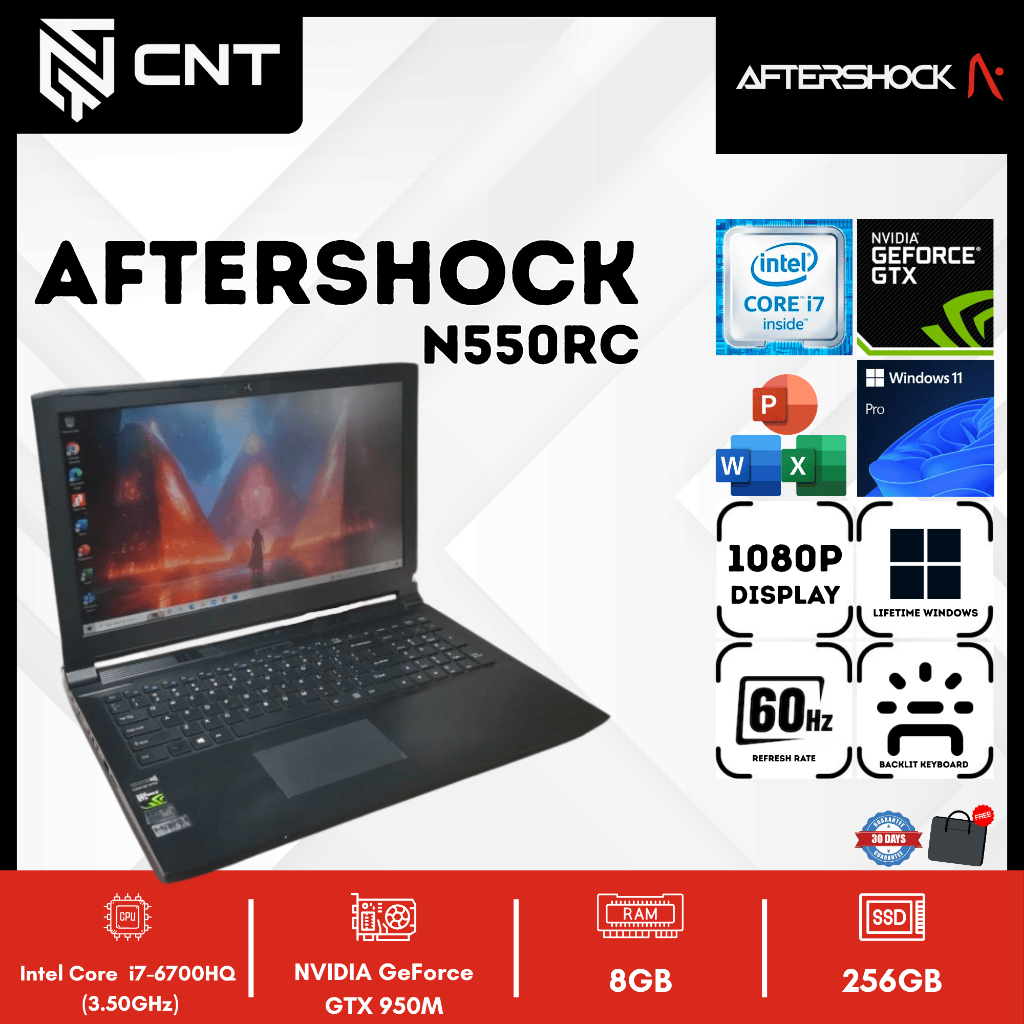 Laptop Desain Aftershock N550RC Core i7 Nvidia Geforce GTX 950M (8/256) 15'inch