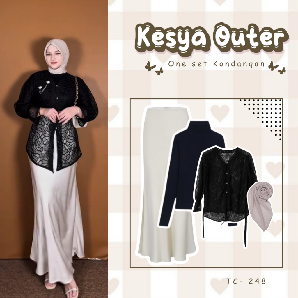 Ootd Kondangan Remaja Kekinian ( Rok Duyung + Manset + Brukat + Bella Square ) SET TC-248