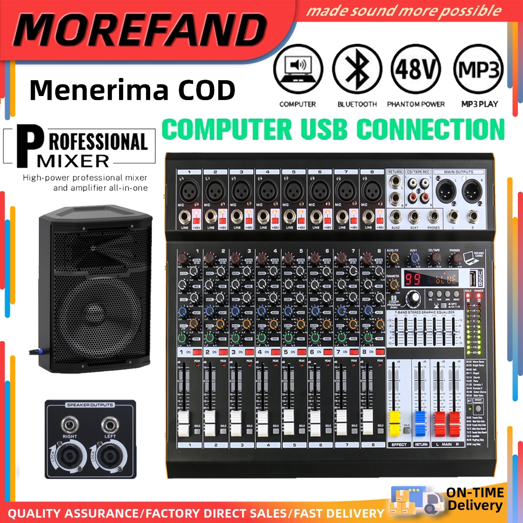 Mixer 8 chanel /mixer audio/mixer 8 chanel termurah /mixer mini/ Amplifier Bluetooth Mini mixer ashl
