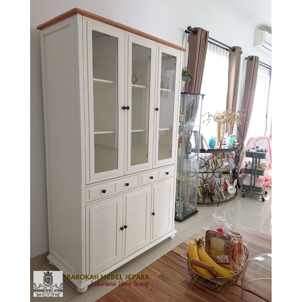 lemari penyimpanan seebaguna pintu 3 putih duco , lemari serbaguna jati minimalis 3 pintu , kabinet 