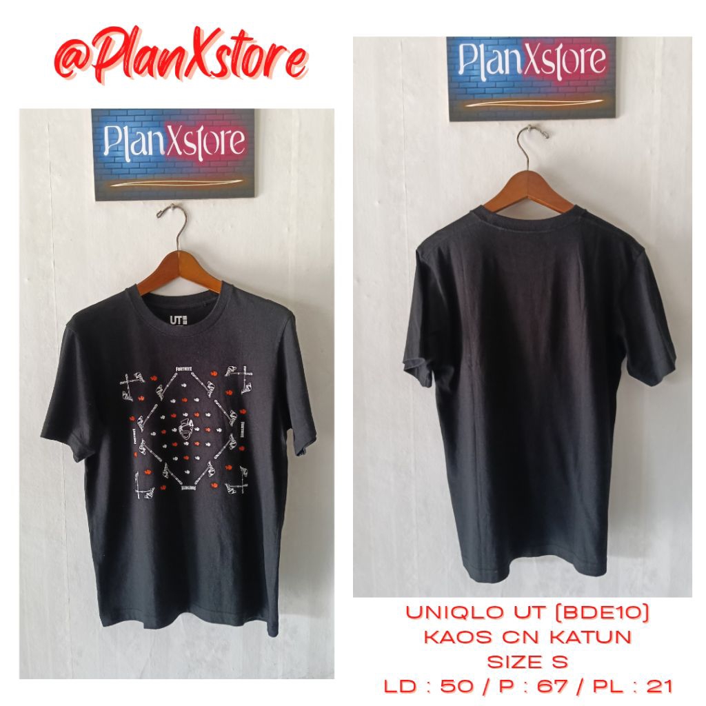 UNIQLO UT FORTNITE (BDE10) CN KAOS SIZE S WARNA HITAM PRELOVED TERJANGKAU